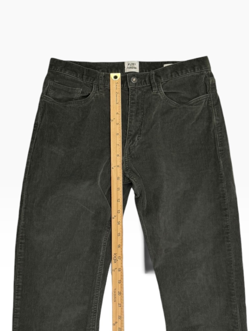 Flint and Tinder 365 Corduroy Pants Mens 32 Slim Fit Olive Green Stretch - Picture 10 of 11